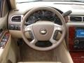 Light Cashmere/Dark Cashmere 2010 Chevrolet Suburban LTZ 4x4 Steering Wheel