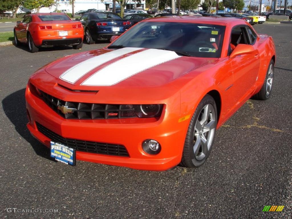 Inferno Orange Metallic 2010 Chevrolet Camaro SS/RS Coupe Exterior Photo #38179684