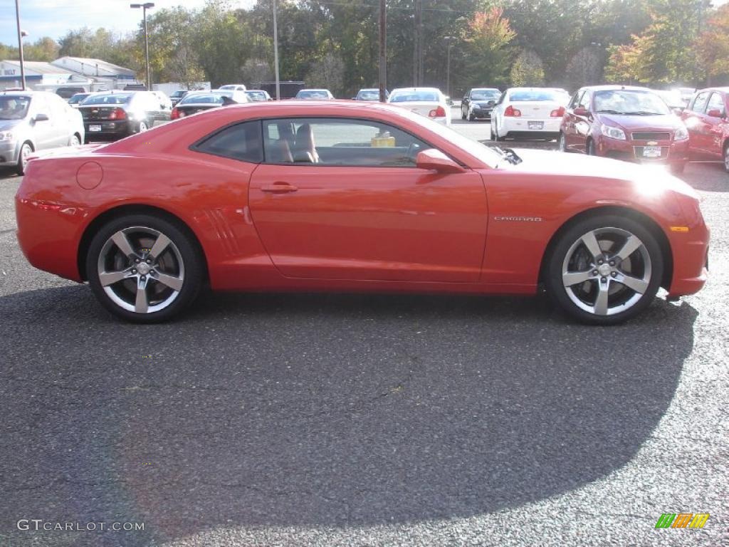 2010 Camaro SS/RS Coupe - Inferno Orange Metallic / Black/Inferno Orange photo #7