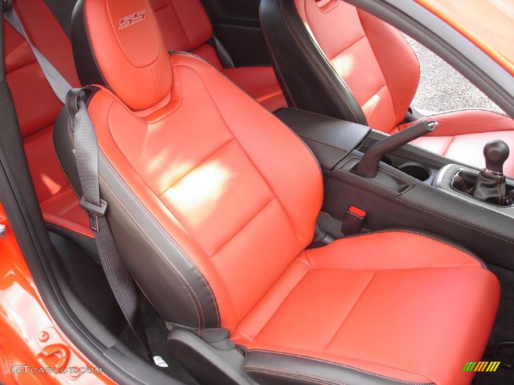 2010 Camaro SS/RS Coupe - Inferno Orange Metallic / Black/Inferno Orange photo #15