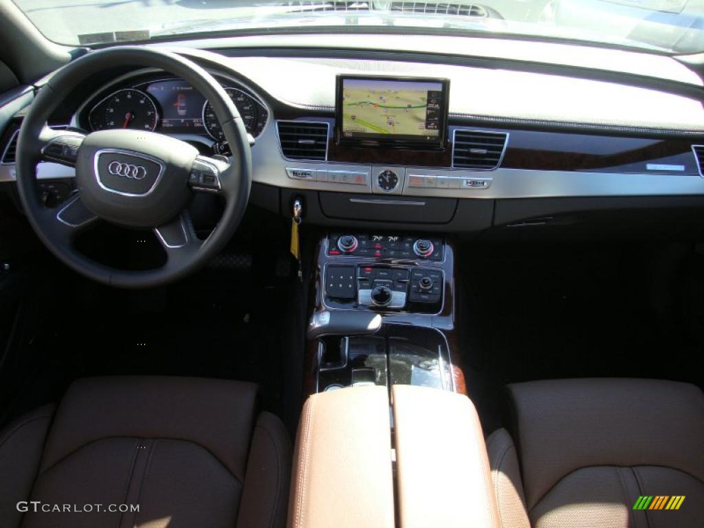 2011 Audi A8 4.2 FSI quattro Nougat Brown Dashboard Photo #38182576