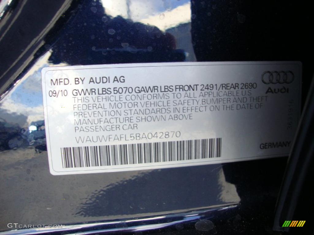 2011 Audi A4 2.0T quattro Avant Info Tag Photo #38184548