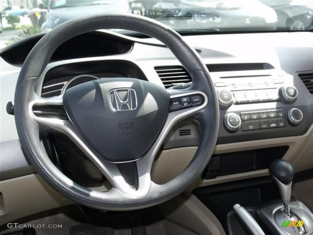 2009 Honda Civic LX Sedan Beige Steering Wheel Photo #38185784