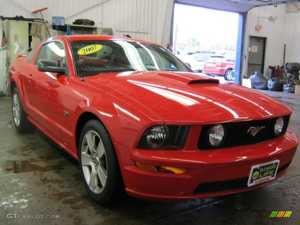 2007 Mustang GT Premium Coupe - Torch Red / Black/Red photo #19