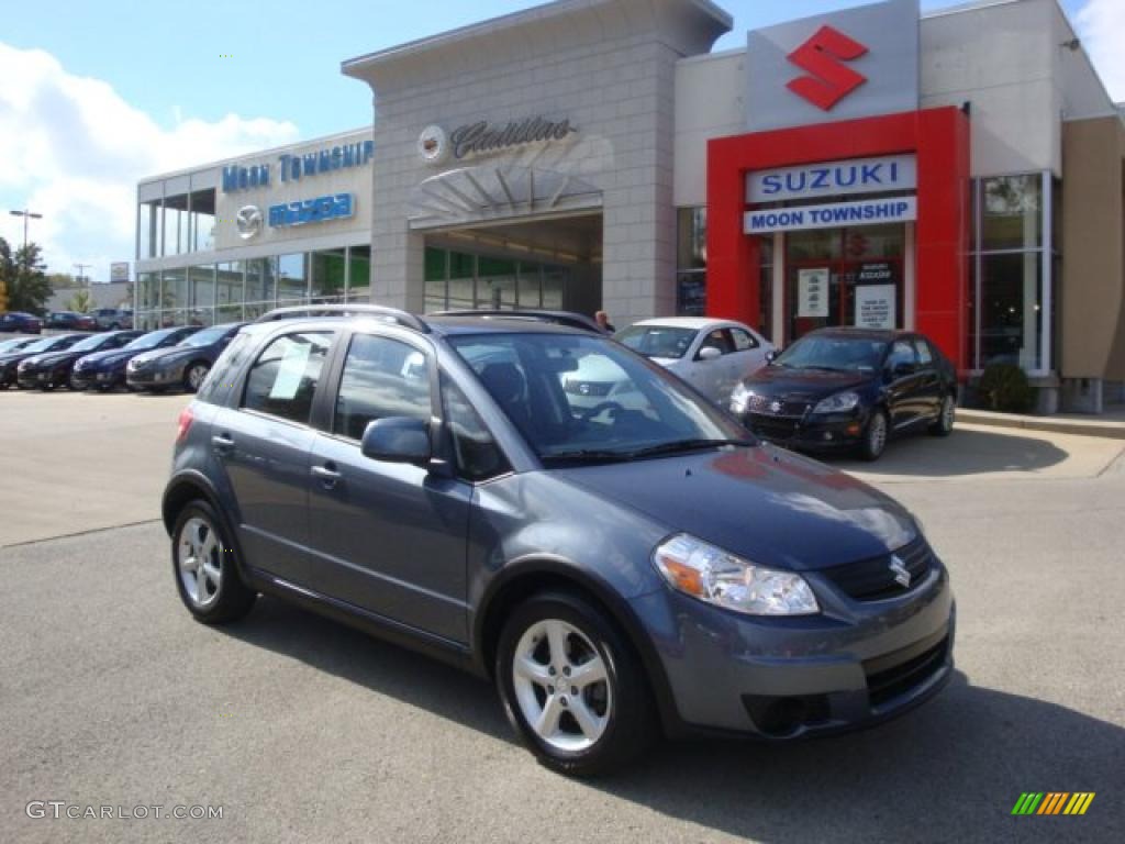 2009 SX4 Crossover AWD - Azure Gray Metallic / Black photo #1