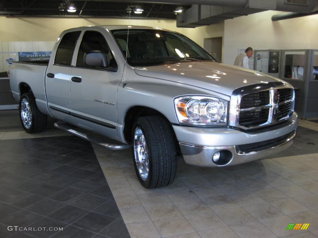 2007 Ram 1500 SLT Quad Cab - Bright Silver Metallic / Medium Slate Gray photo #4