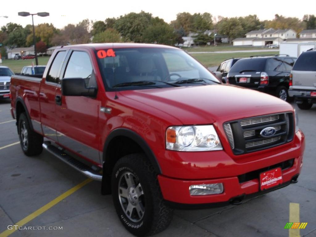 2004 F150 FX4 SuperCab 4x4 - Bright Red / Black/Medium Flint photo #2