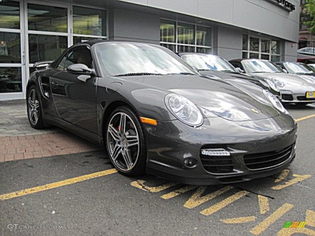 2008 911 Turbo Cabriolet - Slate Grey Metallic / Natural Brown photo #1