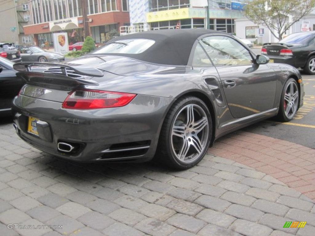 2008 911 Turbo Cabriolet - Slate Grey Metallic / Natural Brown photo #6
