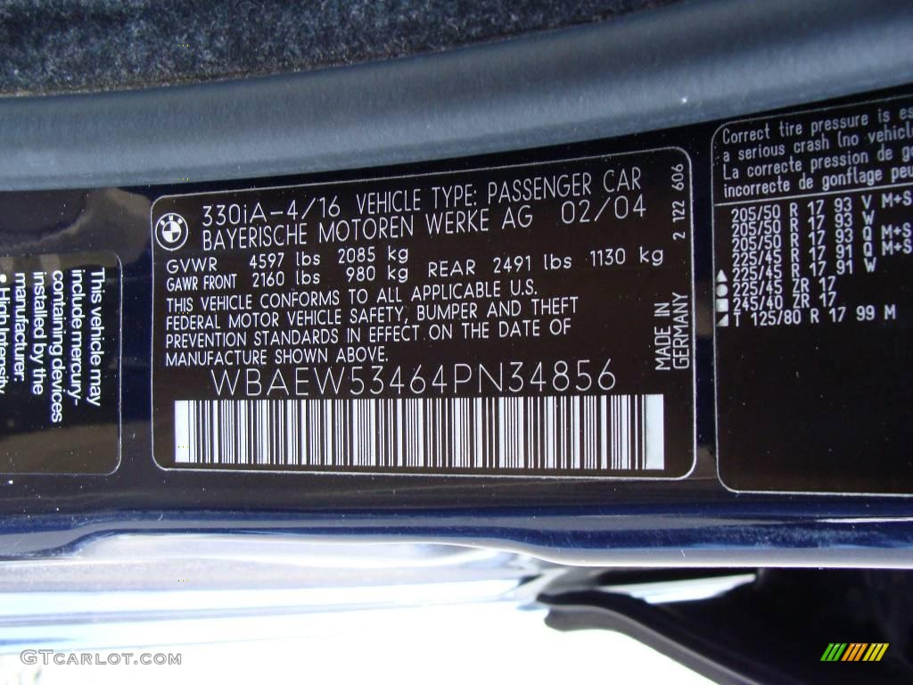 2004 3 Series 330xi Sedan - Orient Blue Metallic / Sand photo #15