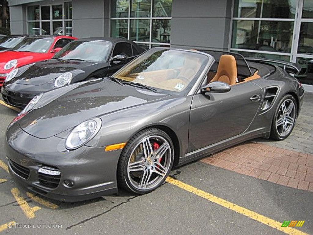 2008 911 Turbo Cabriolet - Slate Grey Metallic / Natural Brown photo #17