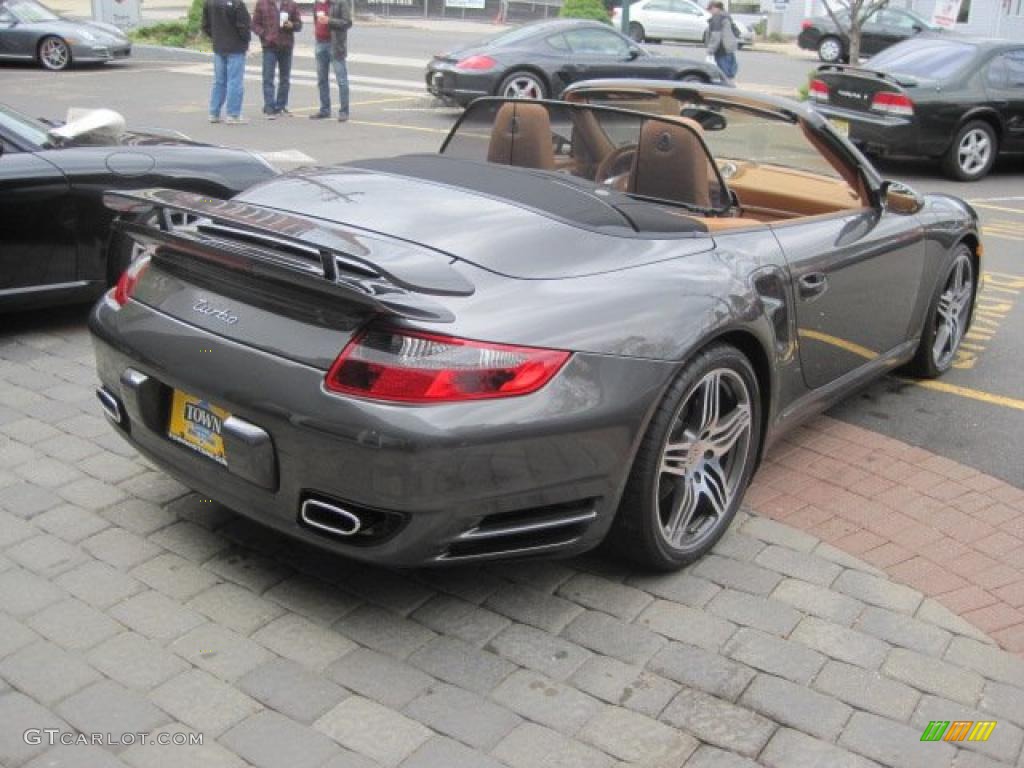 2008 911 Turbo Cabriolet - Slate Grey Metallic / Natural Brown photo #20