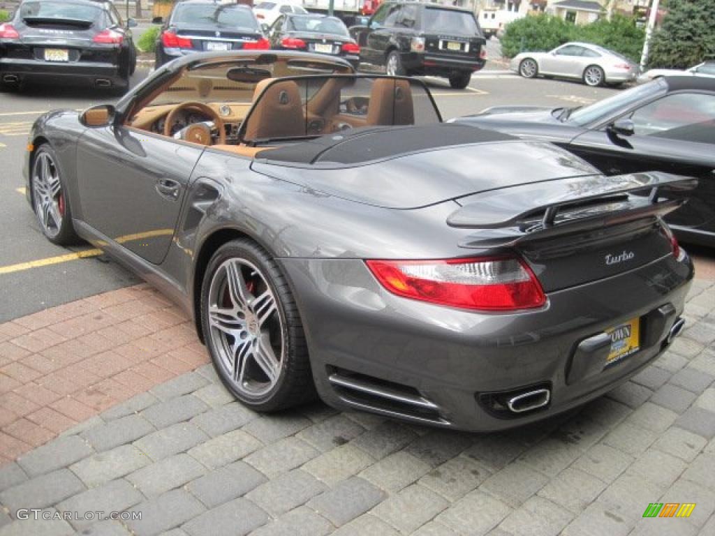 2008 911 Turbo Cabriolet - Slate Grey Metallic / Natural Brown photo #21