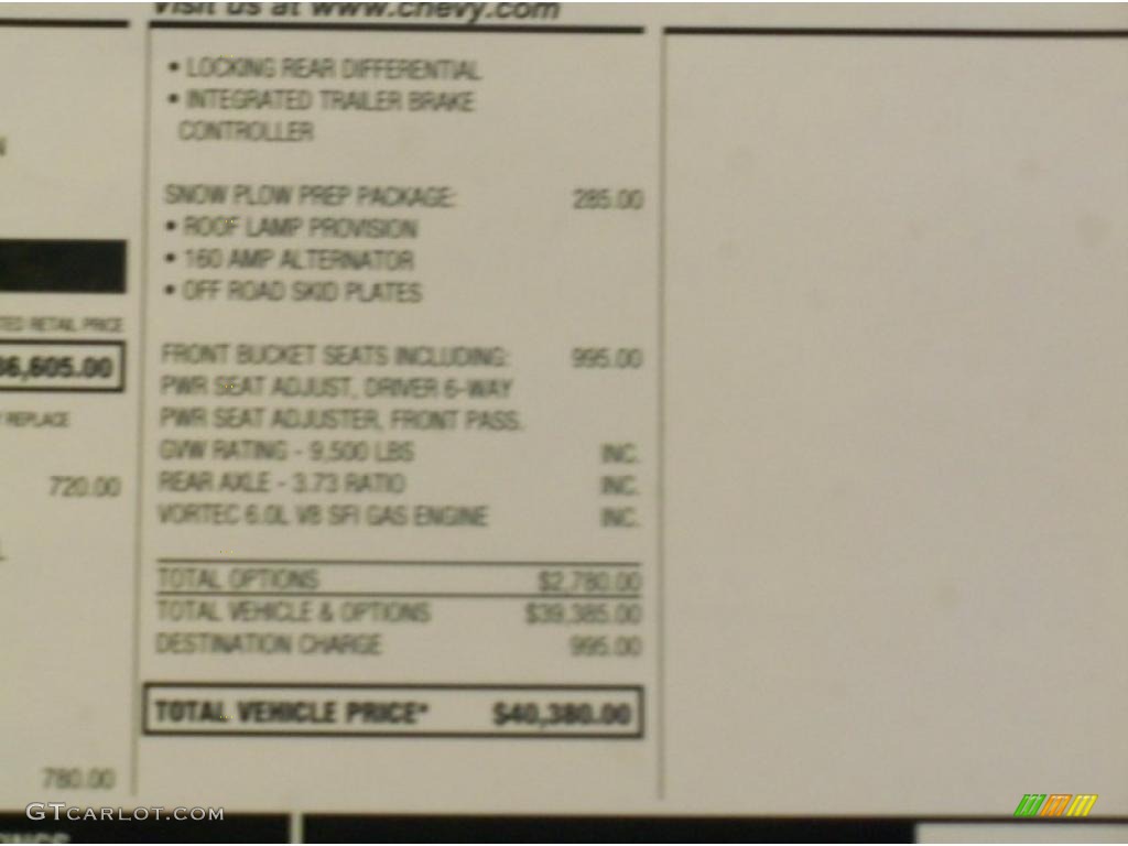 2011 Chevrolet Silverado 2500HD LT Extended Cab 4x4 Window Sticker Photo #38208516