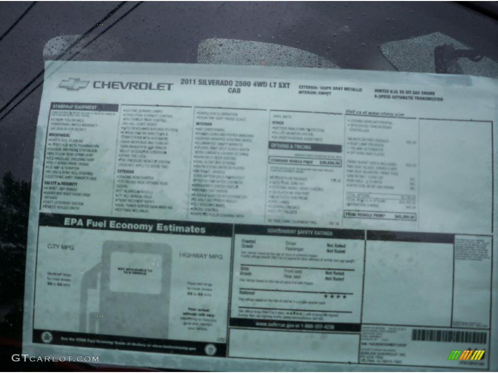 2011 Chevrolet Silverado 2500HD LT Extended Cab 4x4 Window Sticker Photo #38208872