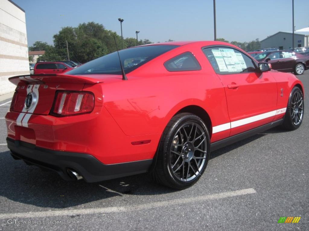 2011 Mustang Shelby GT500 SVT Performance Package Coupe - Race Red / Charcoal Black/White photo #9