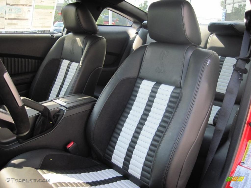 Charcoal Black/White Interior 2011 Ford Mustang Shelby GT500 SVT Performance Package Coupe Photo #38209296