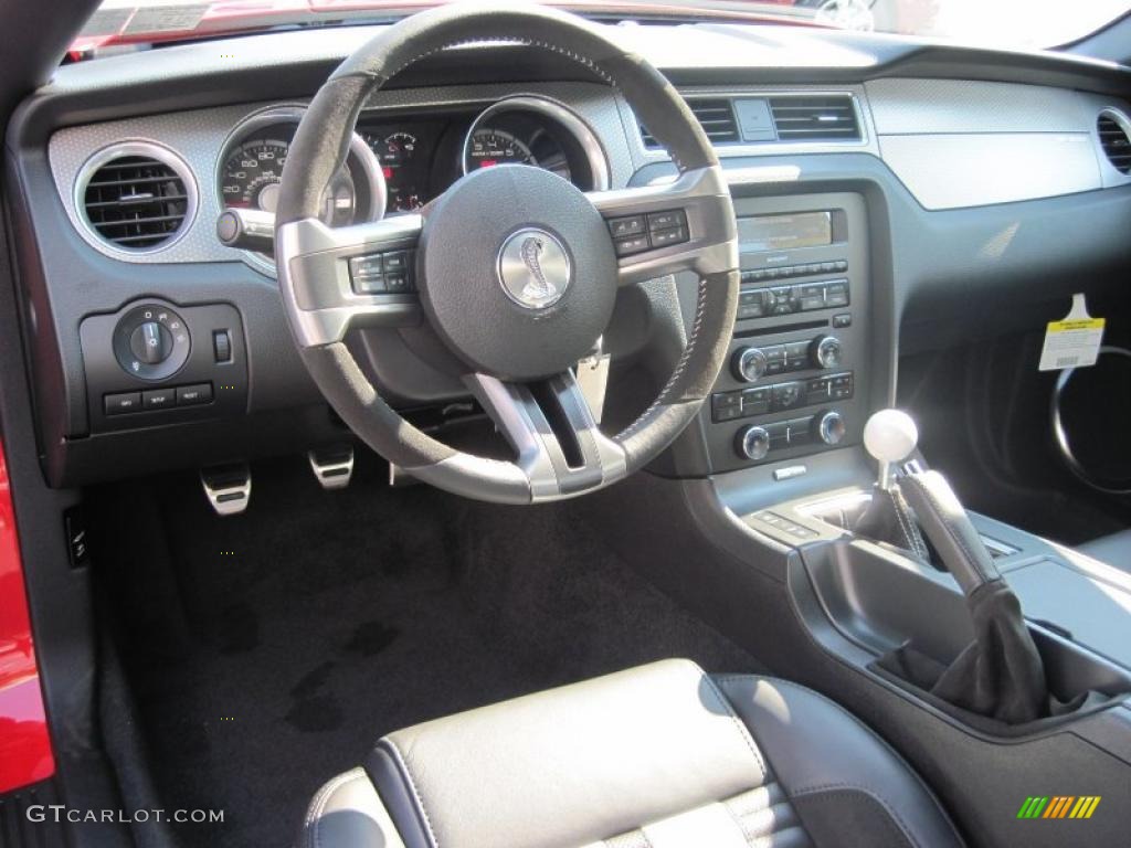 Charcoal Black/White Interior 2011 Ford Mustang Shelby GT500 SVT Performance Package Coupe Photo #38209312