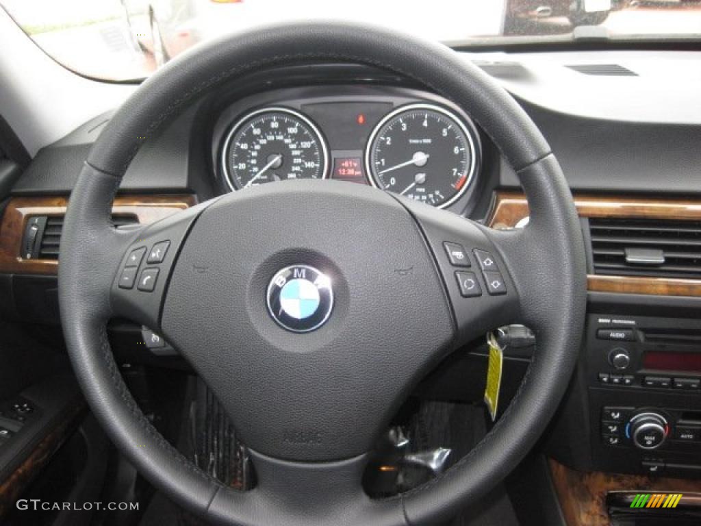 2008 BMW 3 Series 328i Wagon Black Dakota Leather Steering Wheel Photo #38211880