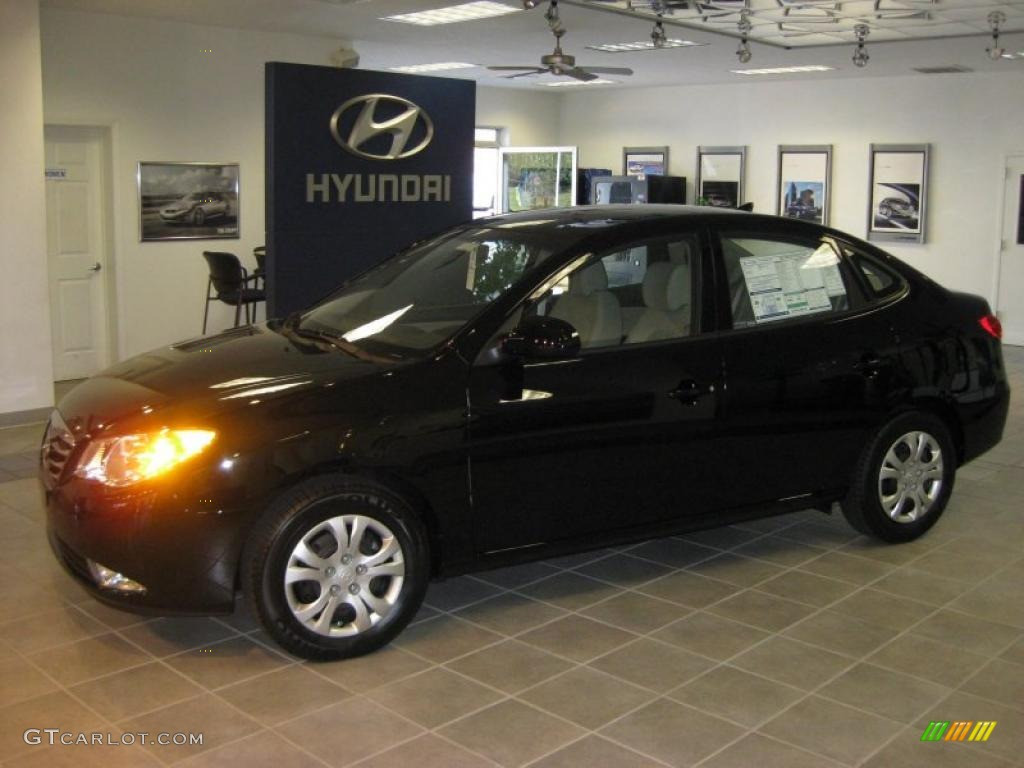 2010 Elantra GLS - Ebony Black / Beige photo #1
