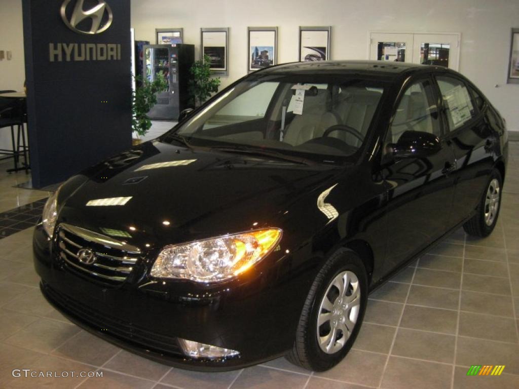 2010 Elantra GLS - Ebony Black / Beige photo #2