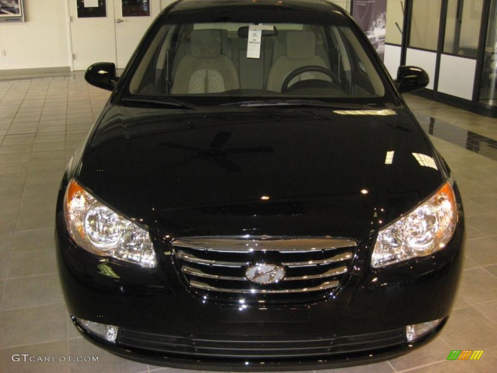 2010 Elantra GLS - Ebony Black / Beige photo #3