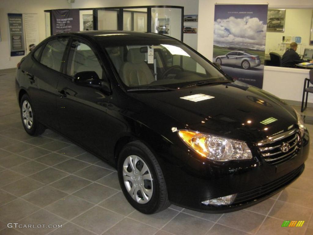 2010 Elantra GLS - Ebony Black / Beige photo #4