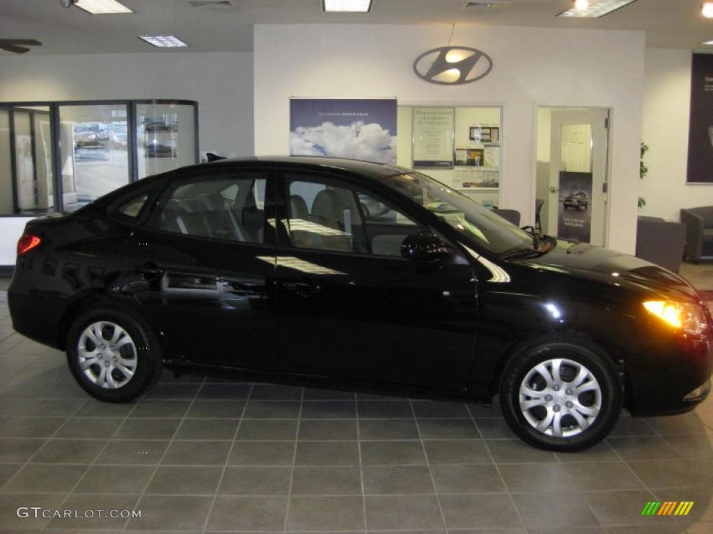 2010 Elantra GLS - Ebony Black / Beige photo #5