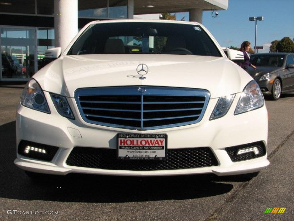 2011 E 350 4Matic Sedan - Arctic White / Almond/Black photo #2