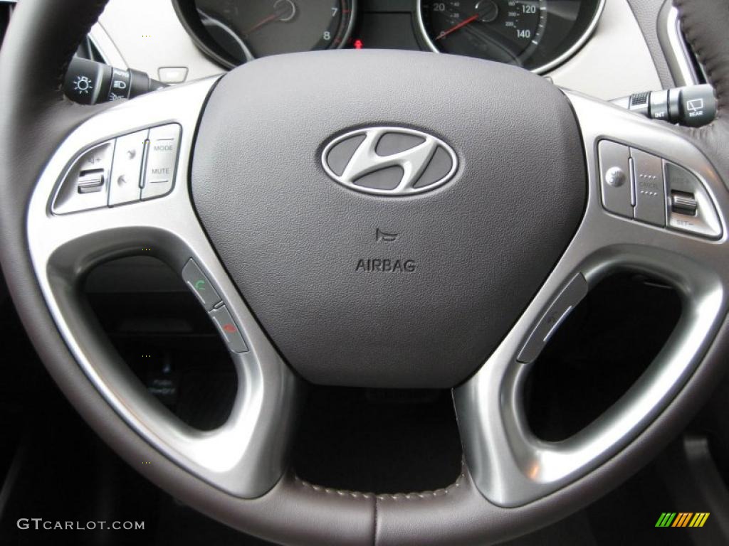 2011 Hyundai Tucson Limited Taupe Steering Wheel Photo #38214144