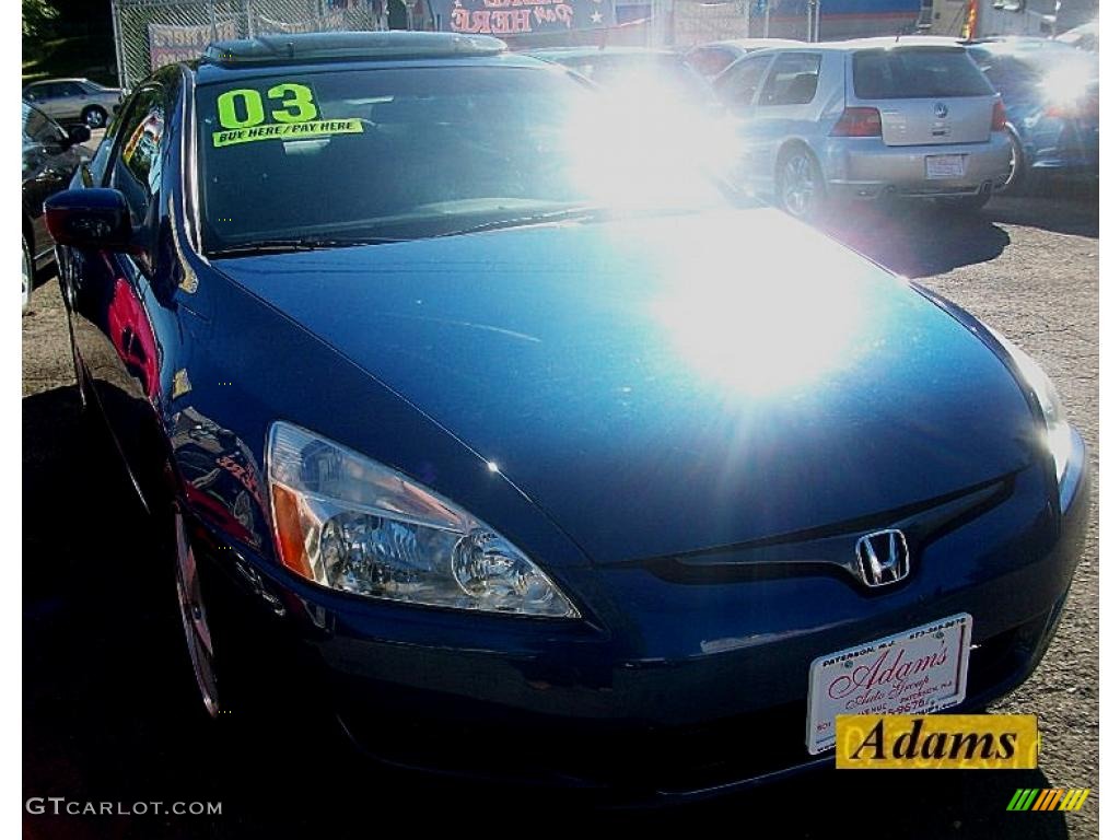 2003 Accord EX Coupe - Sapphire Blue Pearl / Black photo #2