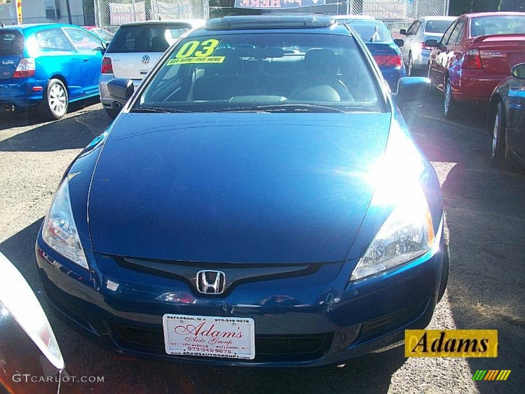 2003 Accord EX Coupe - Sapphire Blue Pearl / Black photo #5