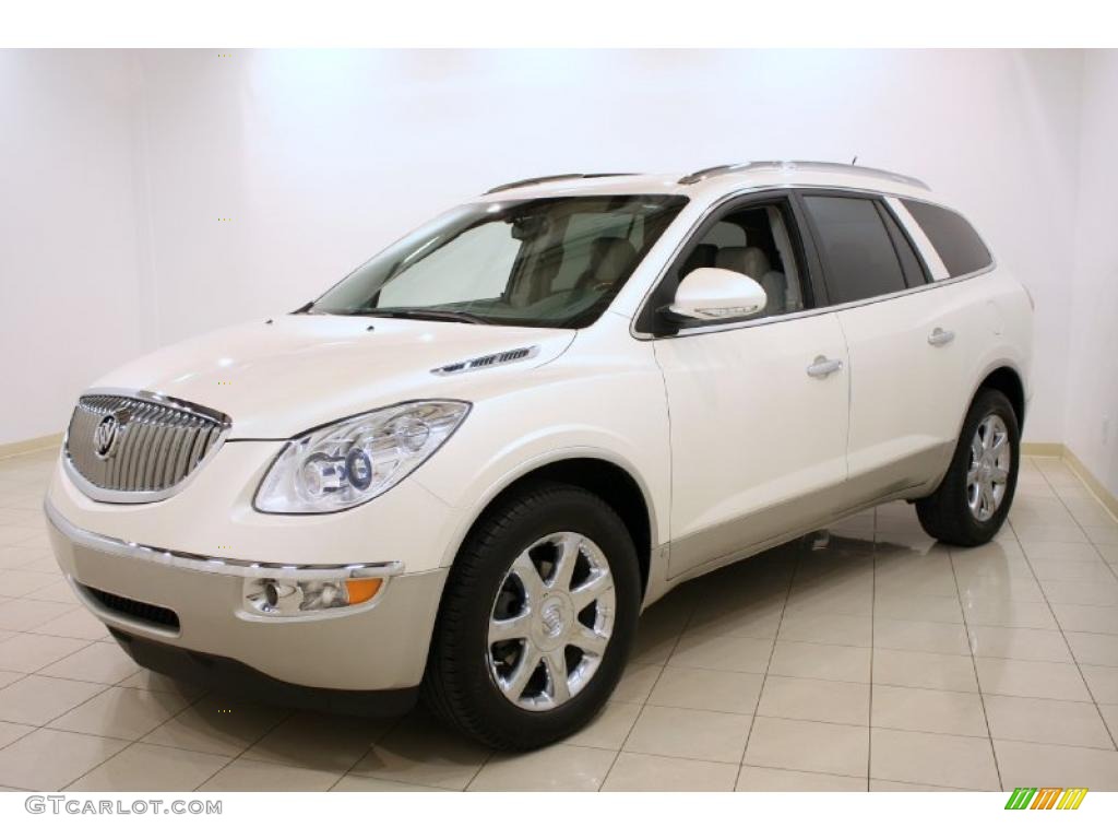 2008 Enclave CXL AWD - White Diamond Tri Coat / Cashmere/Cocoa photo #3