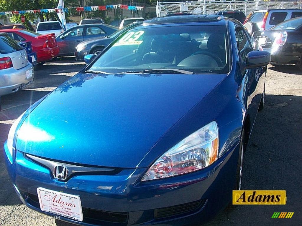 2003 Accord EX Coupe - Sapphire Blue Pearl / Black photo #22