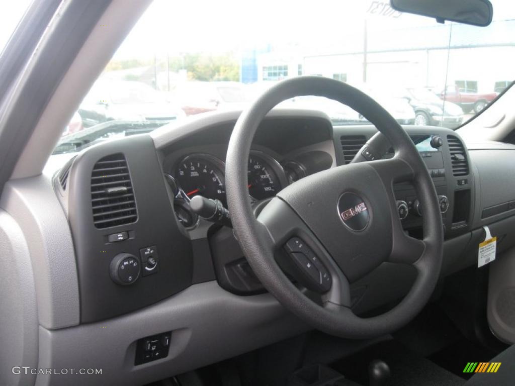 2011 GMC Sierra 2500HD Work Truck Extended Cab 4x4 Dark Titanium Steering Wheel Photo #38216216