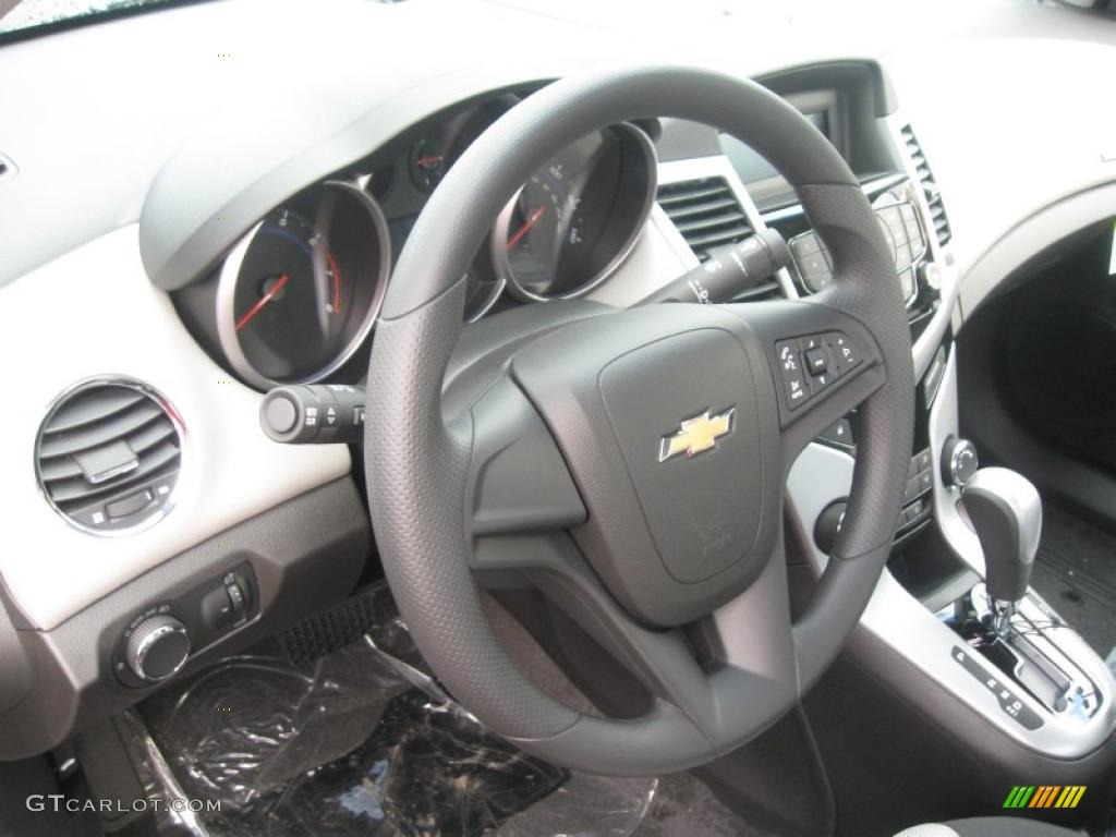 2011 Chevrolet Cruze LS Jet Black/Medium Titanium Steering Wheel Photo #38216388