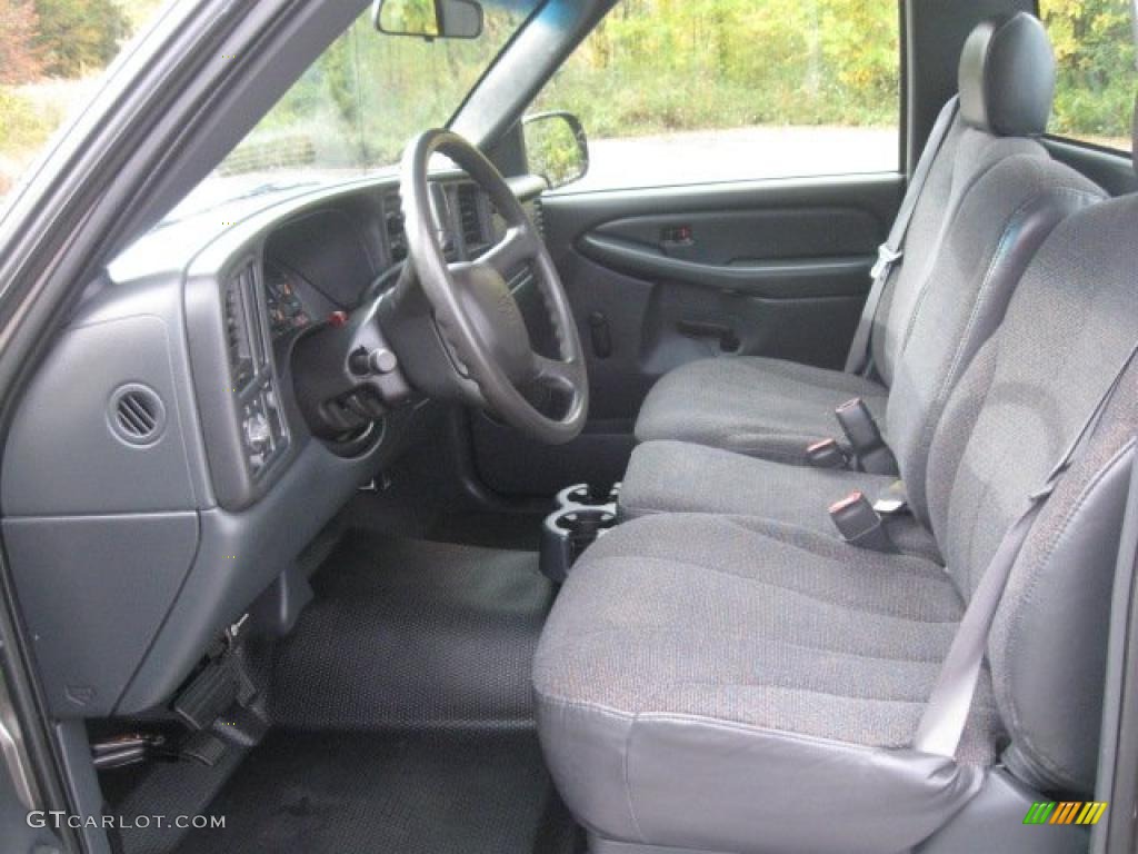 Graphite Gray Interior 2002 Chevrolet Silverado 1500 Work Truck Regular Cab Photo #38216552