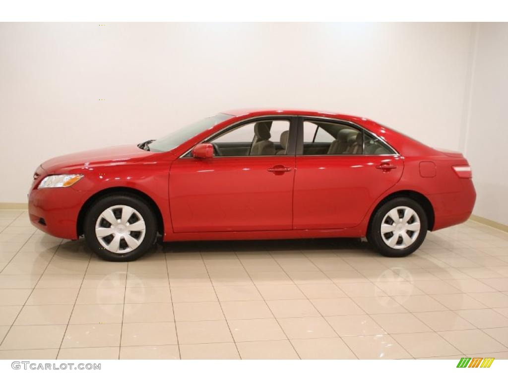 2008 Camry LE - Barcelona Red Metallic / Bisque photo #4