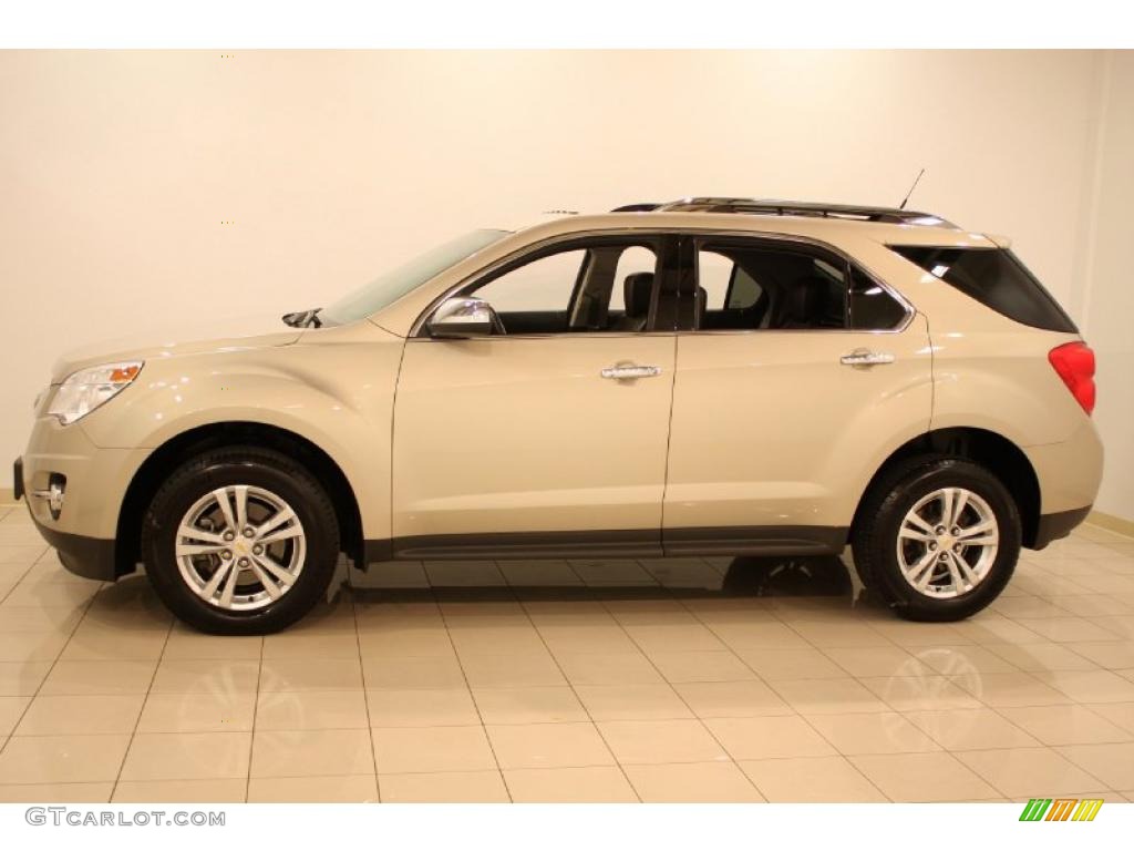 2010 Equinox LTZ - Gold Mist Metallic / Jet Black/Brownstone photo #4
