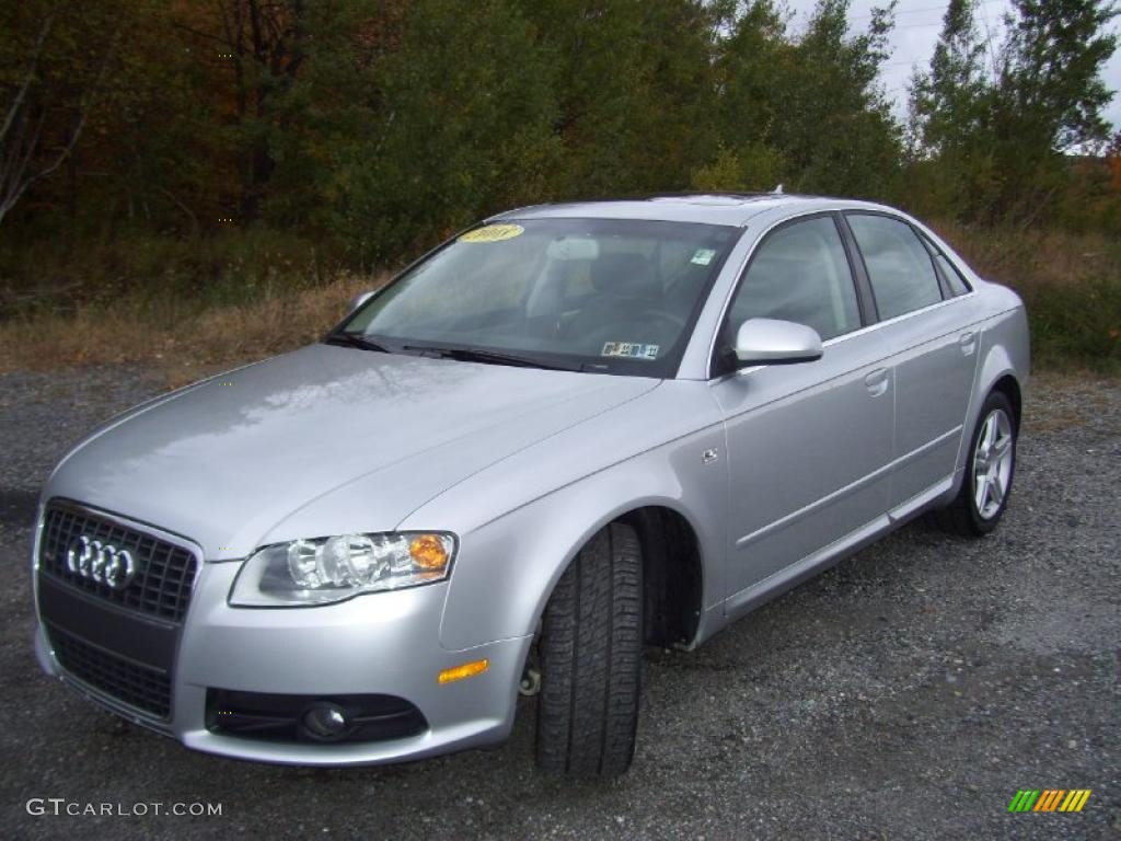 2008 A4 2.0T quattro Sedan - Light Silver Metallic / Black photo #1