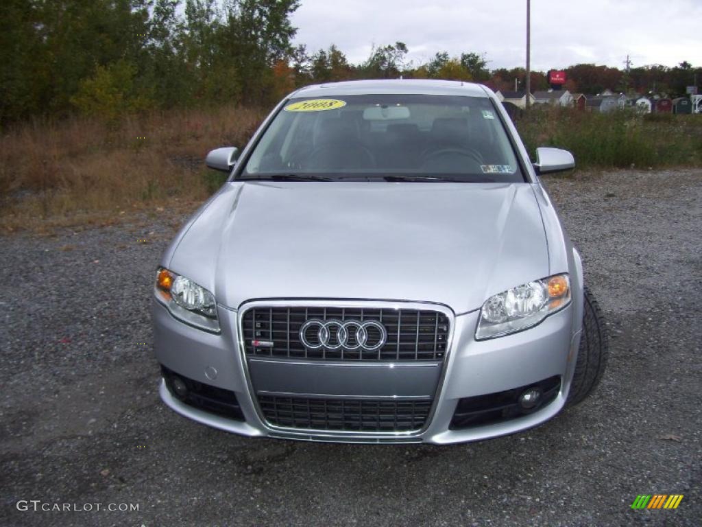 2008 A4 2.0T quattro Sedan - Light Silver Metallic / Black photo #2
