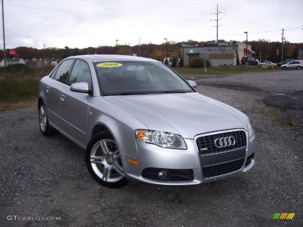2008 A4 2.0T quattro Sedan - Light Silver Metallic / Black photo #3