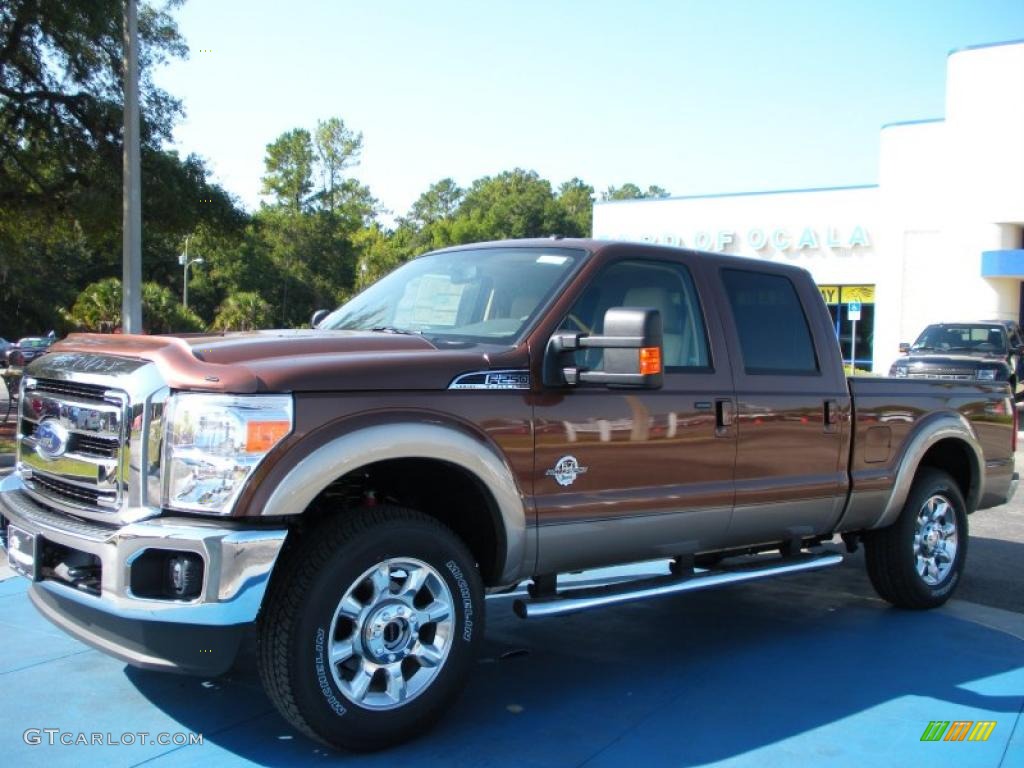 2011 F250 Super Duty Lariat Crew Cab 4x4 - Golden Bronze Metallic / Adobe Two Tone Leather photo #1