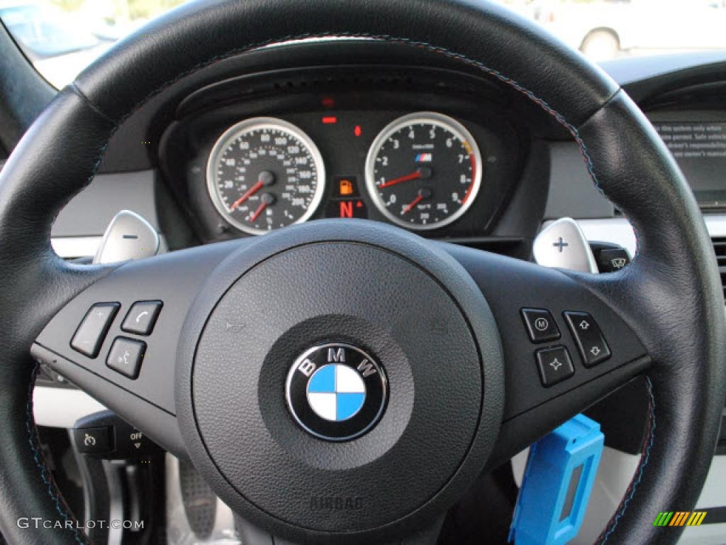 2006 BMW M5 Standard M5 Model Silverstone Merino Leather Steering Wheel Photo #38231471