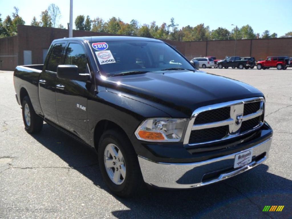 2010 Ram 1500 SLT Quad Cab - Brilliant Black Crystal Pearl / Dark Slate/Medium Graystone photo #5