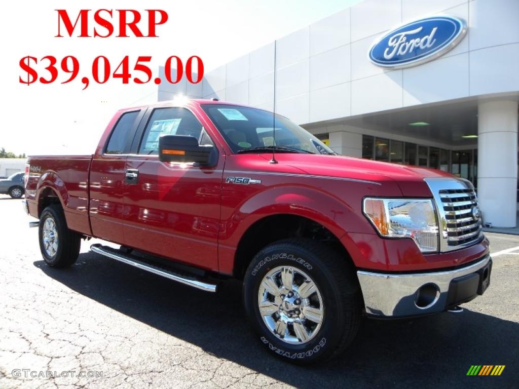 2010 F150 XLT SuperCab 4x4 - Red Candy Metallic / Medium Stone photo #1