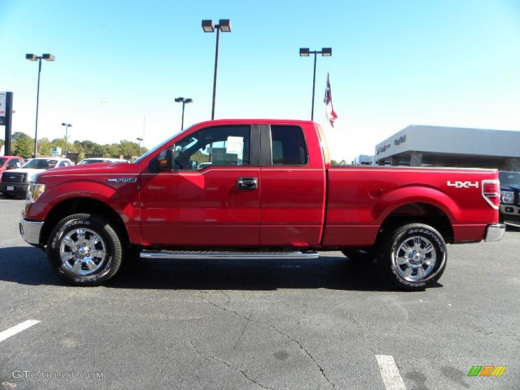 2010 F150 XLT SuperCab 4x4 - Red Candy Metallic / Medium Stone photo #5