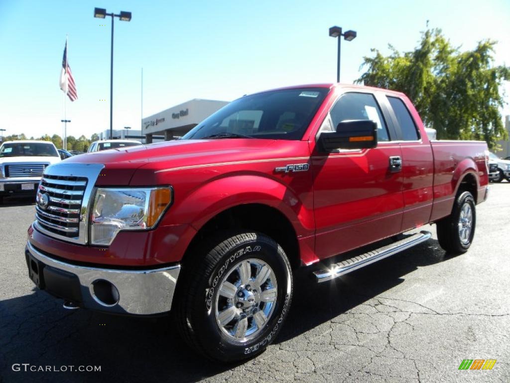 2010 F150 XLT SuperCab 4x4 - Red Candy Metallic / Medium Stone photo #6