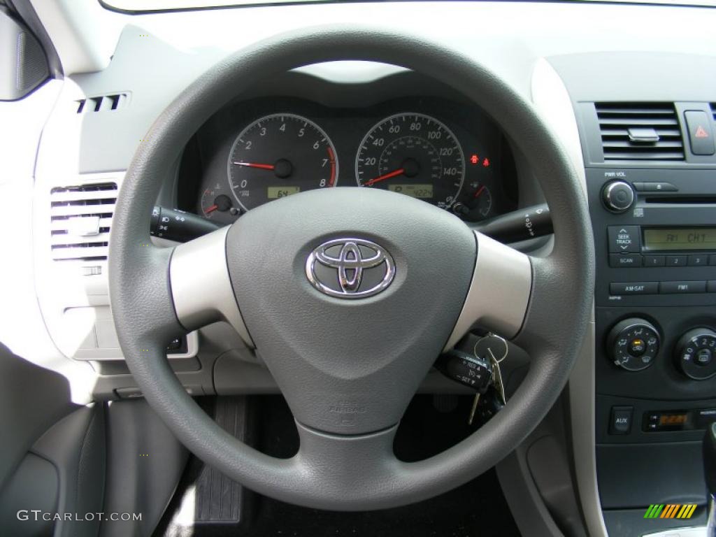 2010 Toyota Corolla LE Ash Steering Wheel Photo #38246407