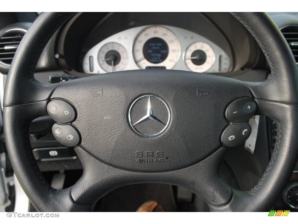2006 Mercedes-Benz CLK 500 Coupe Charcoal Steering Wheel Photo #38246755
